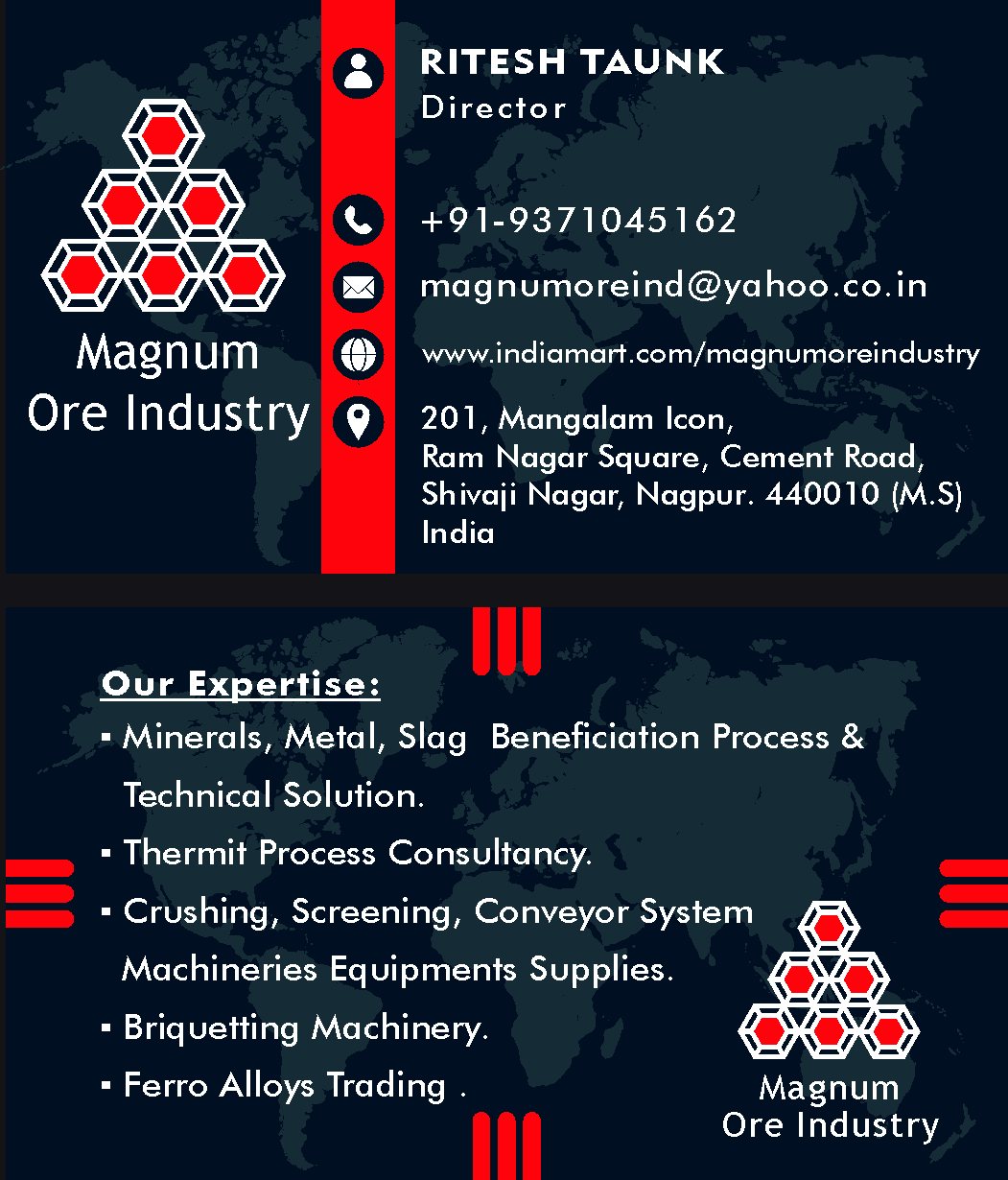 Visiting card — front and back
